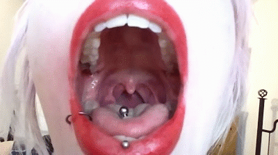 Open Mouth Porn Pierced Tongue - violawinter's Amateur Porn: mouth open big for uvula show off with sexy red  lips and dirty tongue